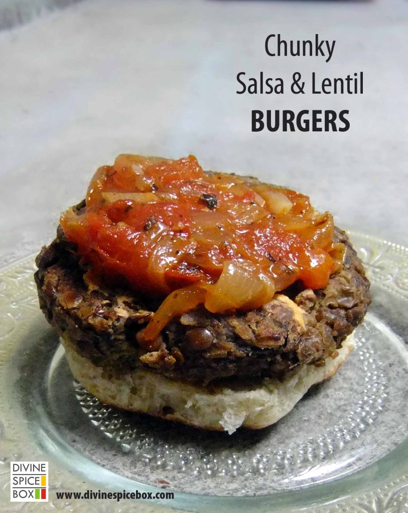 chunky salsa and lentil burgers copy