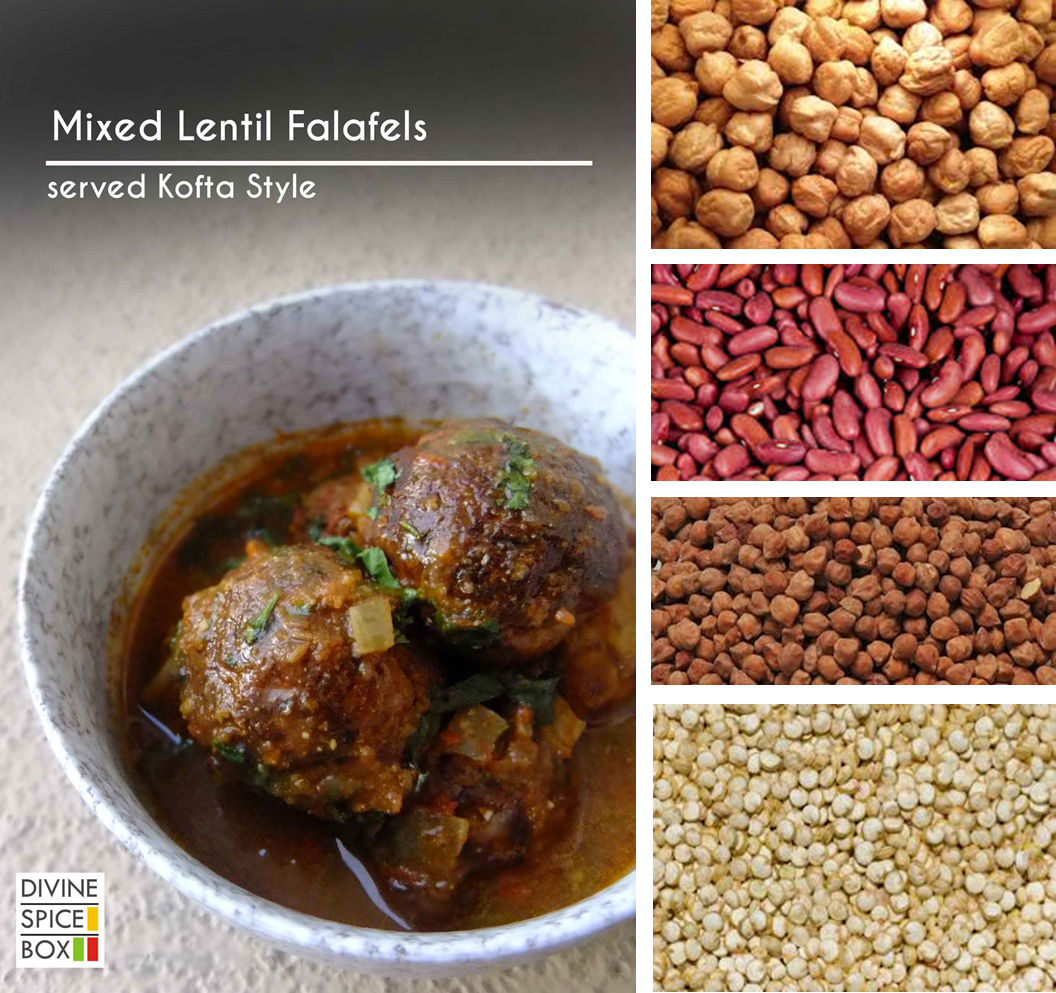 mixed lentil falafel