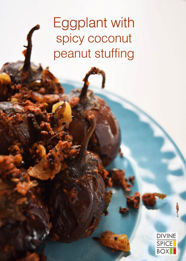 eggplant with spicy coconut peannut stuffing 