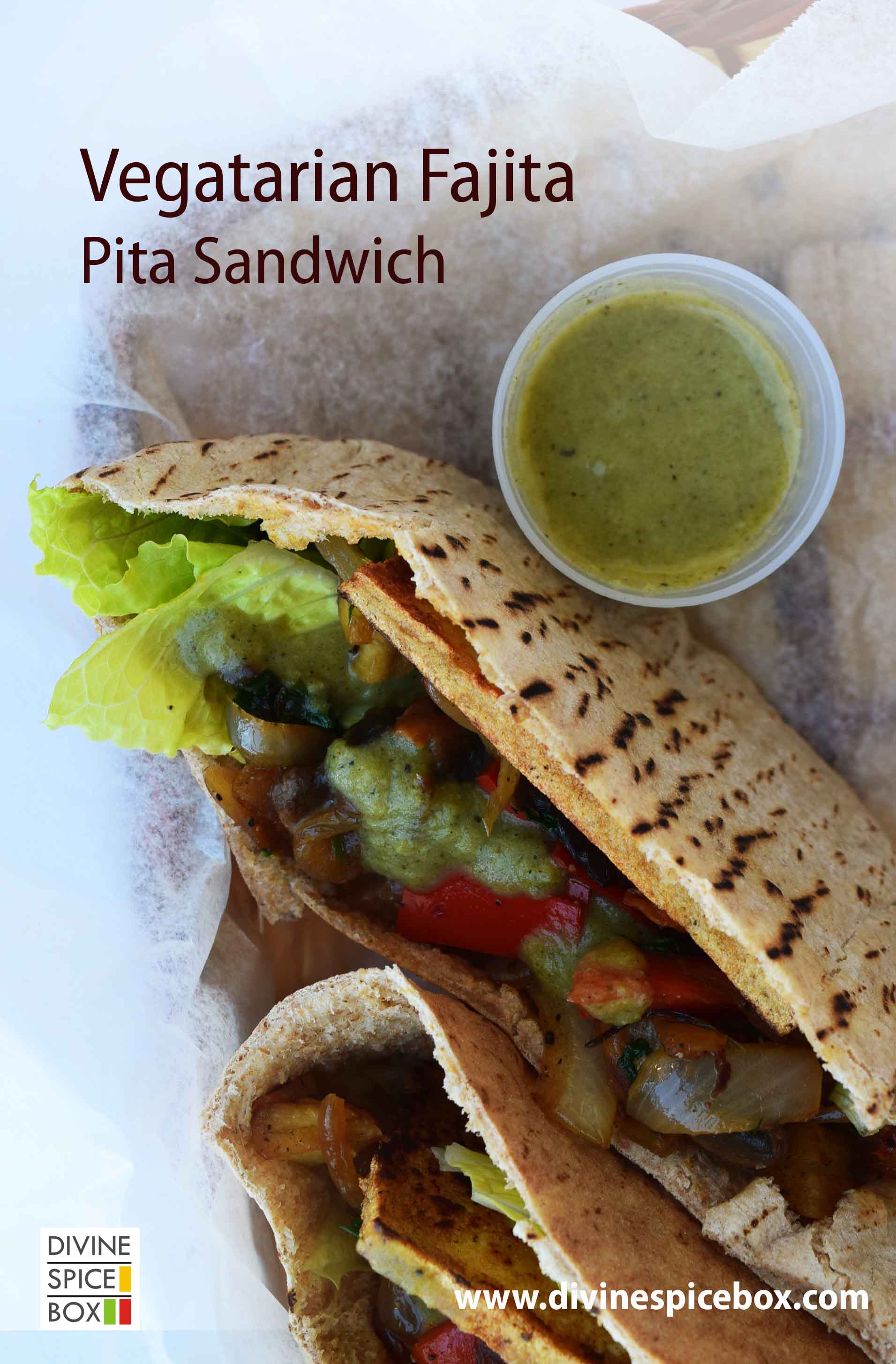 Vegetarian Fajita Pita Sandwich
